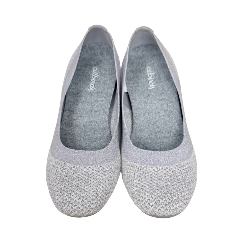 Allbirds Women's Tree Breezer Light Gray/purple Mesh Ballet Flats